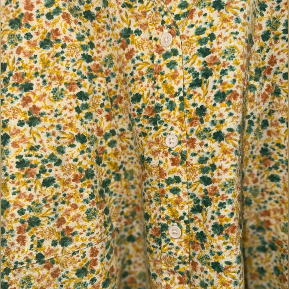 Wonderly Floral Button Down Shirt - Yellow and Green - Picture 4 of 7